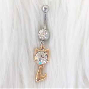 ⤵️$16 NWT Cat Gold & Silver Surg Steel Belly Ring